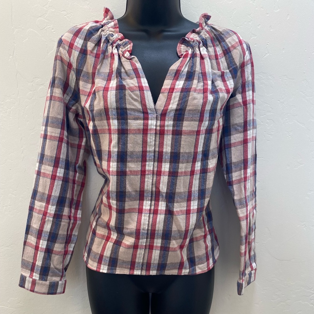 Xirena Long Sleeve Blouse Plaid Size XS